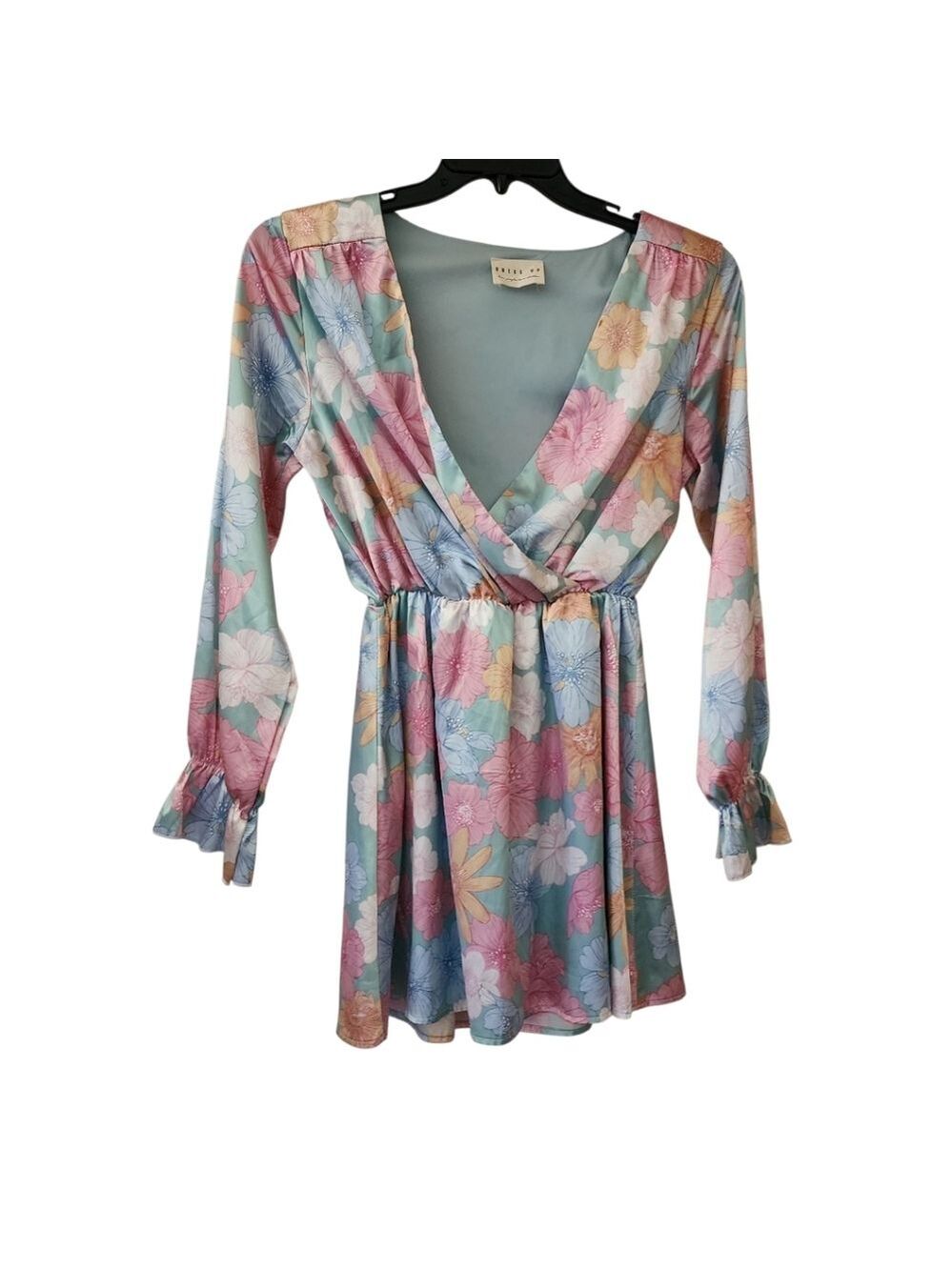 Dress Up Floral Long Sleeve Dress Small